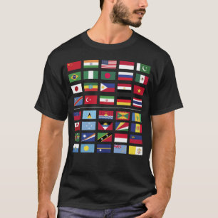 T-shirt Drapeaux mondiaux Pays les plus grands et les plus