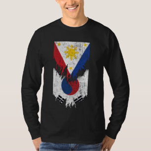 T-shirt Drapeaux philippins coréens arrachés sud des Phili