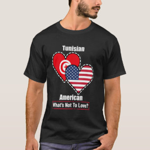 T-shirt Drapeaux Tunisiens Américains du Cœur Qu'est-ce qu