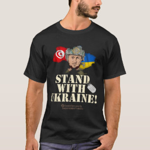 T-shirt Drapeaux Ukraine Tunisie Zelensky Stand With Ukrai