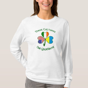 T-shirt Drapeaux ukrainien irlandais USA Trèfle Personnali