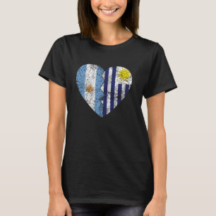T-shirt Drapeaux uruguayens Argentine Coeur Argentine Urug
