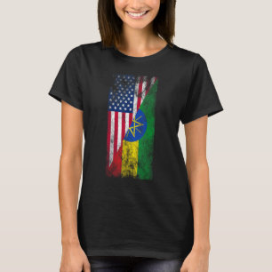 T-shirt Drapeaux USA & Ethiopie - Etats-Unis d'Amérique, E