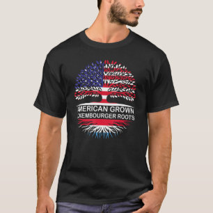 T-shirt drapeaux USA & Luxembourg American Gros Luxembourg