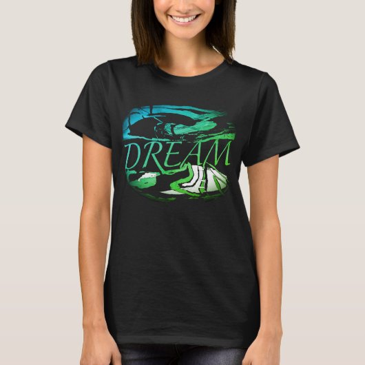 T-shirt "Dream" Aqua Light Green Inspiration Art Design (Devant)