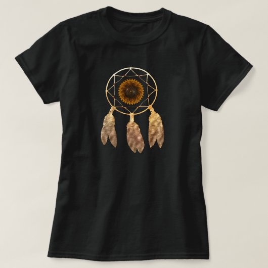 T-shirt Dream Catcher avec Sunflower Native American APPAR (Design devant)