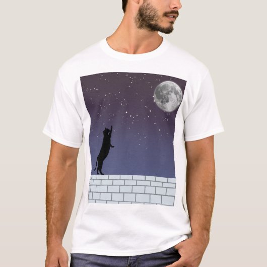 T-shirt Dream Higher – Night Sky Cat Design (Devant)