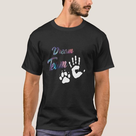 T-shirt Dream Team Hand And Empreinte de patte Chien Sayin (Devant)