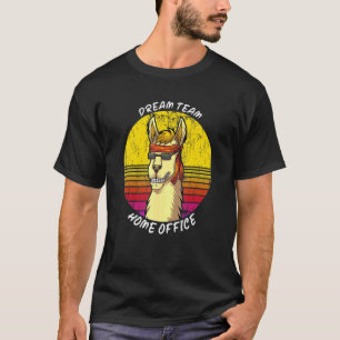T-shirt Dream Team Home Office With Llama And Sunglasses O