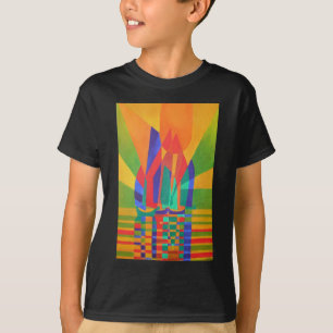 T-shirt Dreamboat Un Câble Cubiste Aux Couleurs Primaires