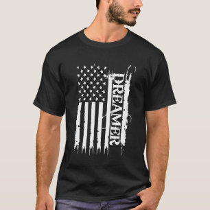 T-shirt Dreamer États-Unis en détresse avec drapeau améric