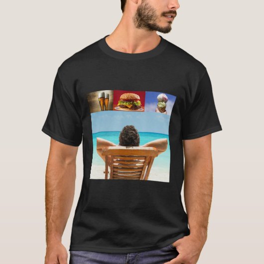 T-shirt Dreaming about sleeping on the beach with beer ham (Devant)
