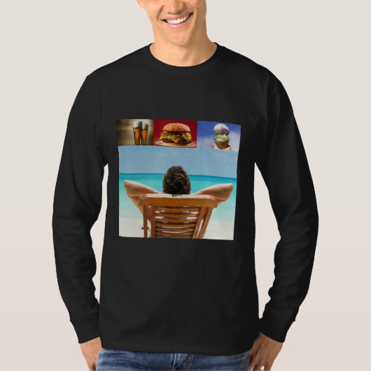 T-shirt Dreaming about sleeping on the beach with beer ham (Devant)