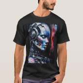 T-shirt Dreaming Cyborg : A Fusion of Technology and Human (Devant)