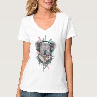 T-shirt Dreaming in Sound – Abstract Koala Chill Vibes