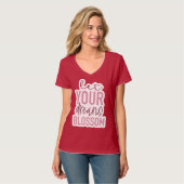 T-shirt Dreams Blossom Femme Maroon Inspirational Tee (Devant entier)