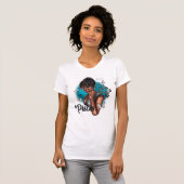 T-shirt Dreamy Black Pisces Diva avec un charme éthérée (Devant entier)