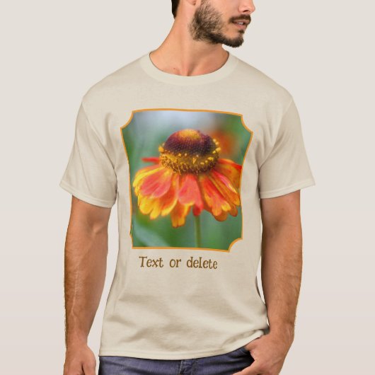 T-shirt Dreamy Orange Zinnia Flower Personalized Nature (Devant)