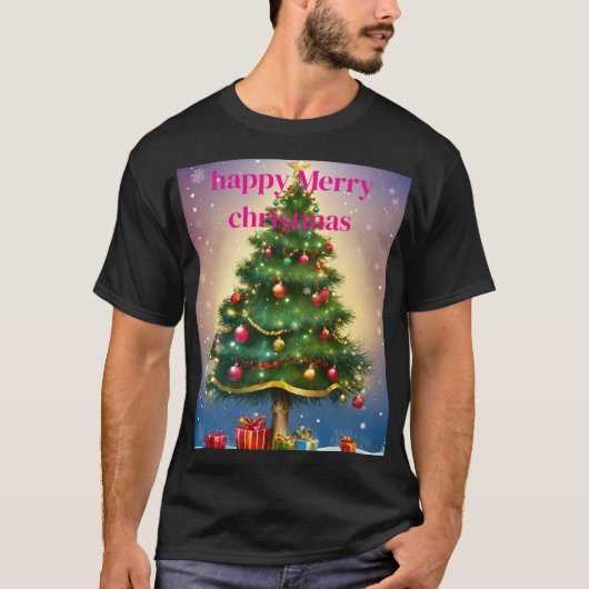 T-shirt Dreamy Watercolor sapin de Noël (Devant)