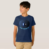 T-shirt Dreidel bleu brillant (Devant entier)