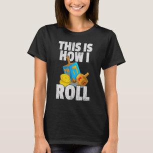 T-shirt Dreidel Menorah Hanoukka C'Est Comme Ça Que Je Rou
