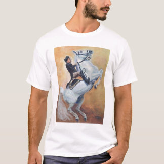 T-shirt Dressage blanc d'étalon et de cavalier