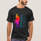 T-shirt Dressage Est Cheval Silhouette Arc-En-Ciel (Devant)