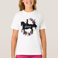 Dressage personnalisé Cheval équitation Nom floral