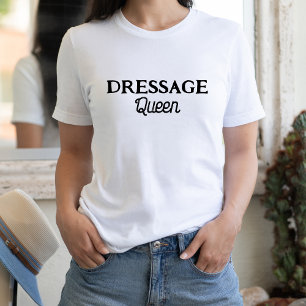 T-shirt Dressage Queen mignon Script rétro équestre