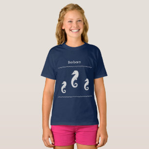 T-shirt - Drie Zeeen paarden met een naam Licht op