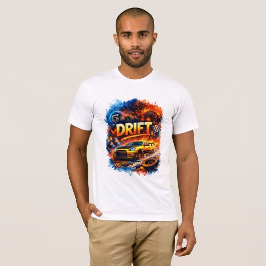 T-shirt Drift King – High Speed Racing Car Fire Art Design (Devant entier)