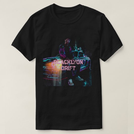T-Shirt Drift racing black Lyon 53 (Design devant)