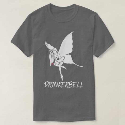 T-shirt Drinkerbell Fairy Vin Cool Drôle Boire Verre W (Design devant)