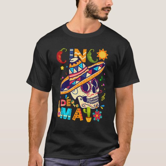 T-shirt Drinking Cinco De Mayo Lets Fiesta Men Women (Devant)