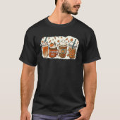 T-shirt Drinking Halloween Fall Pumpkin Coffee Drinks (Devant)
