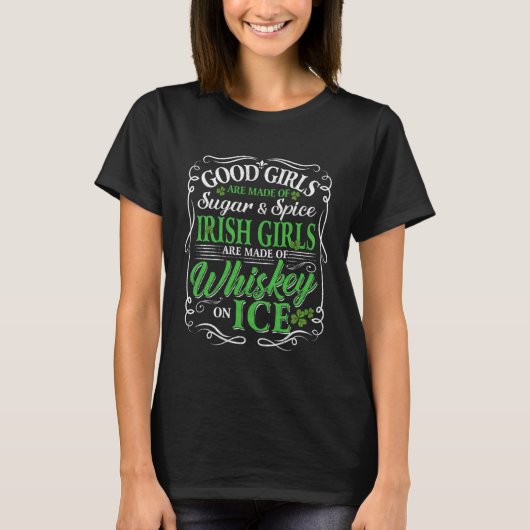 T-shirt Drinking Wine St Patricks Day Whiskey Irish Ladies (Devant)