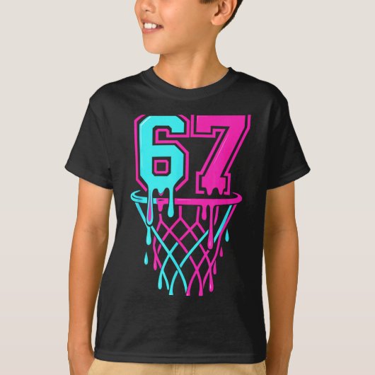T-shirt Drip 67 Basketball Six Seven Meme Game Day 6 7 Tee (Devant)