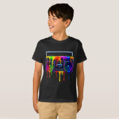 T-shirt Dripng Paint Boombox Funny Old School 80s Music Hi (Devant entier)