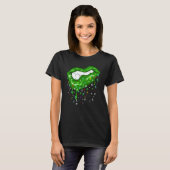 T-shirt Dripping Lips With Pi Symbols St Patricks Day Pi D (Devant entier)