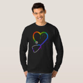 T-shirt Dripping Stethoscope Heart Nurse Doctor Rainbow LG (Devant entier)