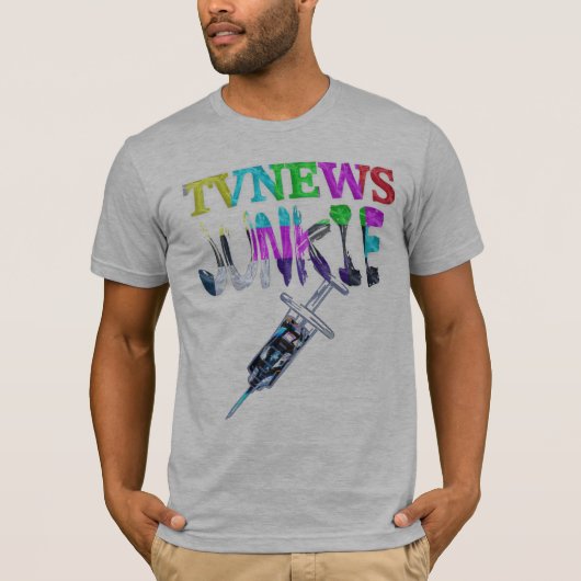 T-shirt Drogué de nouvelles de TV (Devant)