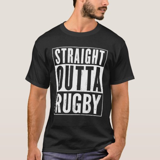 T-shirt Droit devant le rugby drôle (Devant)