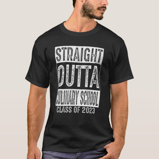 T-shirt Droit devant l'école culinaire classe 2023 Graduat (Devant)