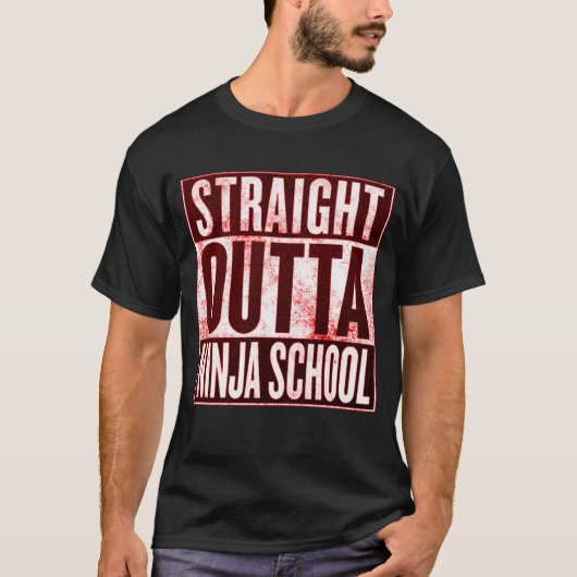 T-shirt Droit devant l'école Ninja Funny Graphic Tee (Devant)