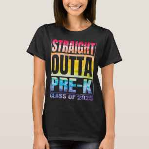 T-shirt Droit devant l'école pré-k classe 2025 Grad de l'é
