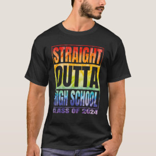 T-shirt Droit En Dehors Du Lycée Classe De 2024 Graduati