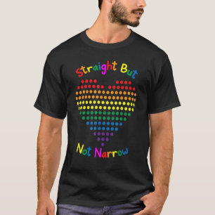 T-shirt Droit Mais Pas Étroit Coeur Arc-En-Ciel Lgbt Inclu
