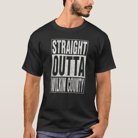 T-shirt DROIT OUTTA WILKIN COUNT Cool Accueil Citation (Devant)