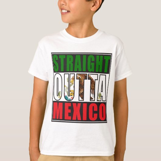 T-shirt Droit sortie du drapeau du Mexique (Devant)