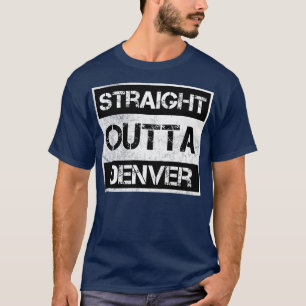 T-shirt Droite En Face De Denver Colorado Vintage Distress